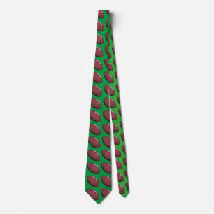 Football Art Pattern Green Tie