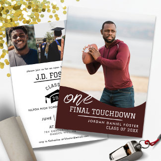 Football Athlete Graduation Announcement