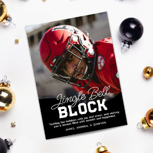 Football Athlete Sports Christmas Holiday Card