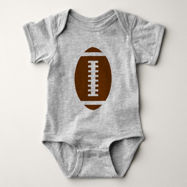 FOOTBALL BABY Grey | Front Football Graphic Bodysuit (Front)