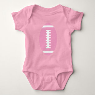 FOOTBALL BABY Pink Front Pink Football Graphic Bodysuit