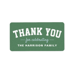 Football baby shower blue favour thank you label