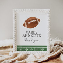 Football Baby Shower Cards and Gifts Sign