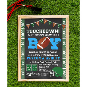 Football Baby Shower Chalkboard Invitation