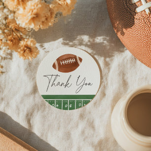 Football Baby Shower Classic Round Sticker