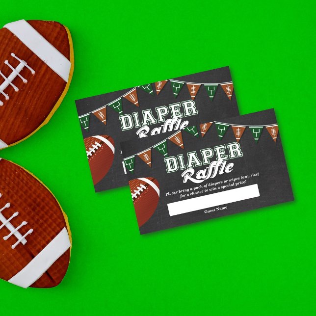 Football Baby Shower Diaper Raffle Tickets  Enclosure Card (Creator Uploaded)