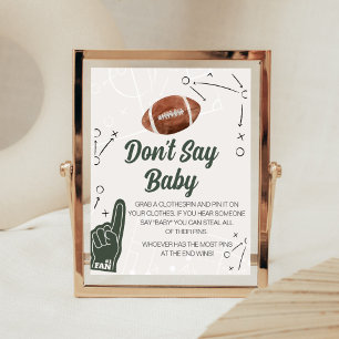 Football Baby Shower Don't Say Baby Sign
