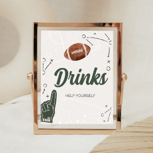 Football Baby Shower Drinks Poster