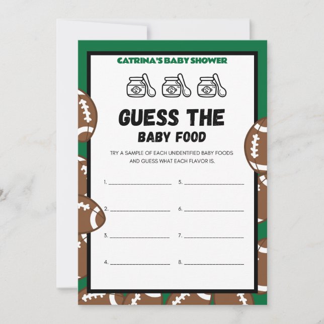 Football Baby Shower Game, Soccer - Editable Name, Invitation (Front)