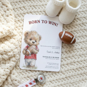 Football Baby Shower Invitation   Born to Win 