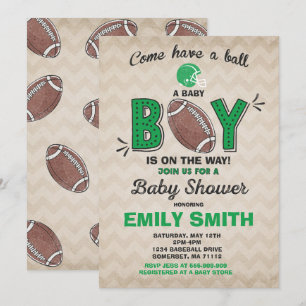 Football Baby Shower Invitation Sport Baby Shower