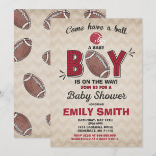 Football Baby Shower Invitation Sport Baby Shower