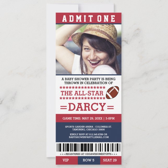 Football Baby Shower Party Invites (Front)