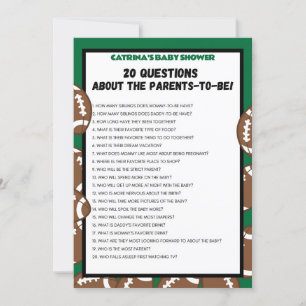 Football Baby Shower, Soccer - Editable Name, 5x7 Invitation