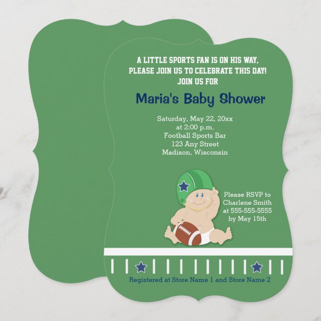 Football Baby Sports Baby Shower Invitation (Front/Back)