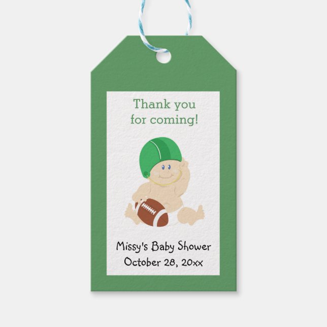 Football Baby Sports theme Custom Gift Tag (Front)