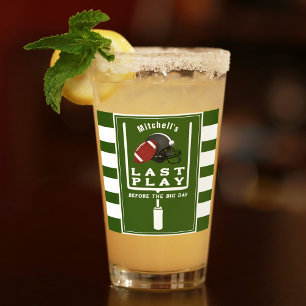 Football Bachelor Party Last Play Before Big Day Glass