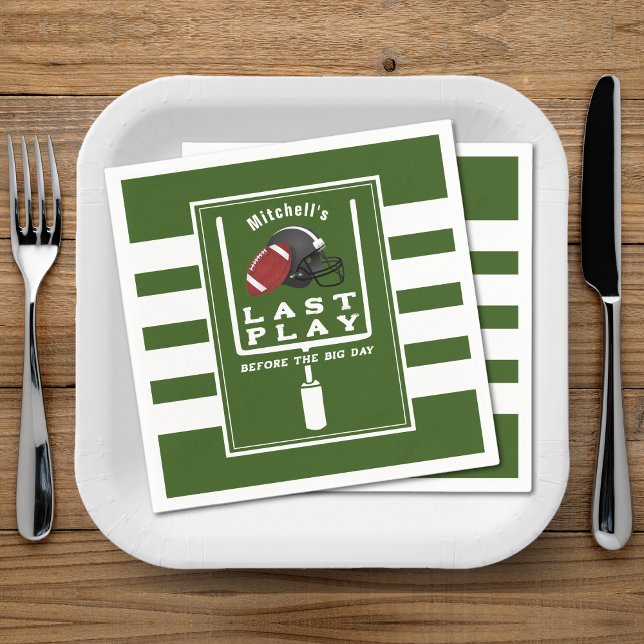 Football Bachelor Party Last Play Before Big Day Napkin (Football Bachelor Party Last Play Before Big Day Napkins
)
