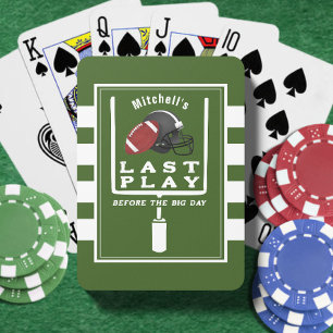 Football Bachelor Party Last Play Before Big Day Playing Cards