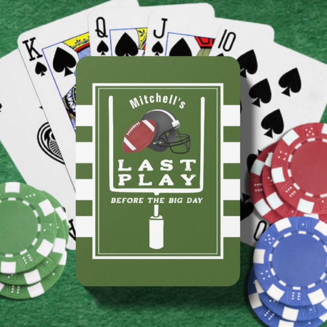 Football Bachelor Party Last Play Before Big Day Playing Cards (Football Bachelor Party Last Play Before Big Day Poker Cards
)