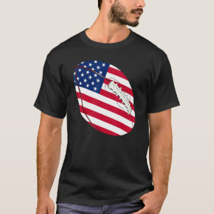 Football Ball & American Flag Independence 4th Of  T-Shirt