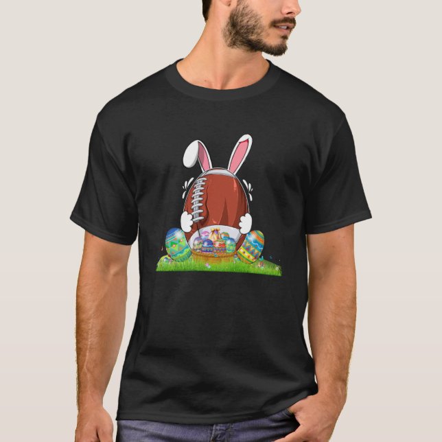 Football Ball Egg Bunny Ears Happy Easter Day Men  T-Shirt (Front)