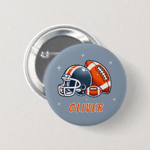 Football Ball Helmet Cartoon Birthday Party 6 Cm Round Badge