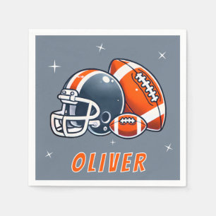 Football Ball Helmet Cartoon Birthday Party Napkin