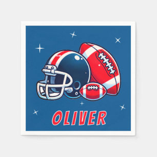 Football Ball Helmet Cartoon Birthday Party Napkin