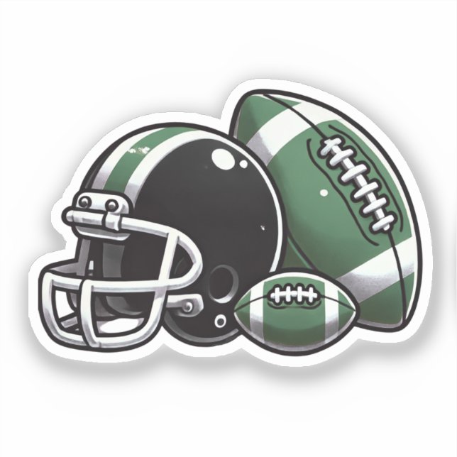 Football Ball Helmet Cartoon Image (Front)