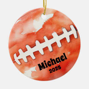 Football Ball Ornament, Ornament, Kids Sports Ceramic Tree Decoration
