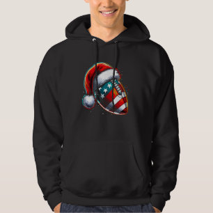 Football Ball Santa Hat Cute Christmas Men Boys Hoodie