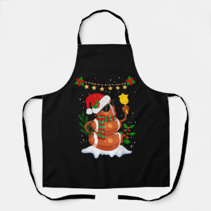 Football ball Snowman Santa Hat Merry Christmas Apron
