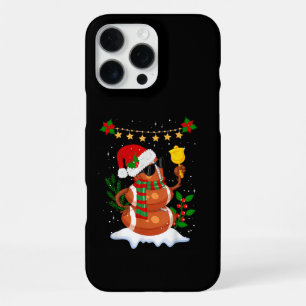 Football ball Snowman Santa Hat Merry Christmas iPhone 16 Pro Max Case