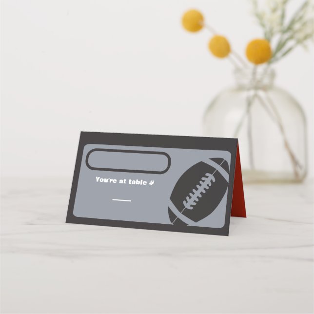 FOOTBALL Bar Bat Mitzvah Seating Table Escort Card (Front)
