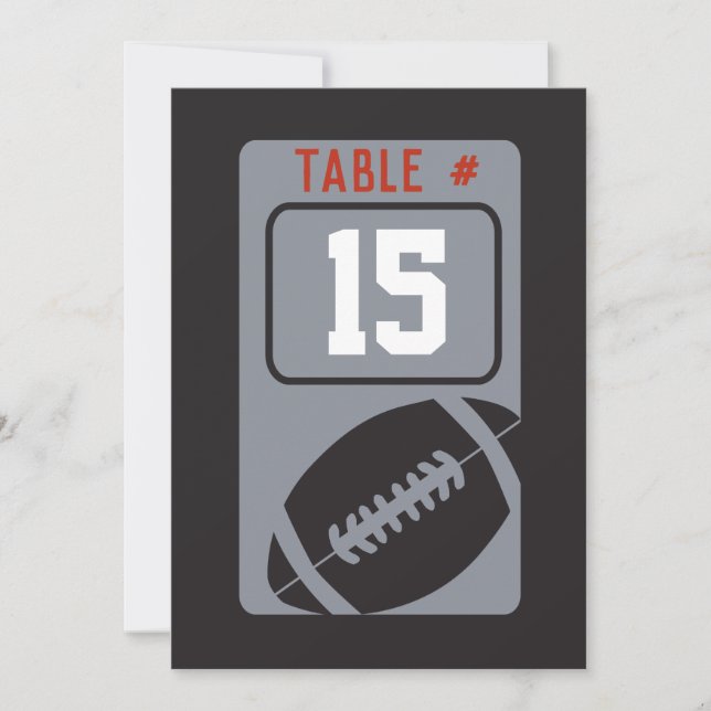 FOOTBALL Bar Mitzvah Table Seating Card (Front)
