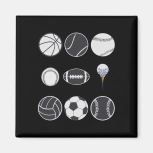 Football baseball soccer volleyball basketball magnet