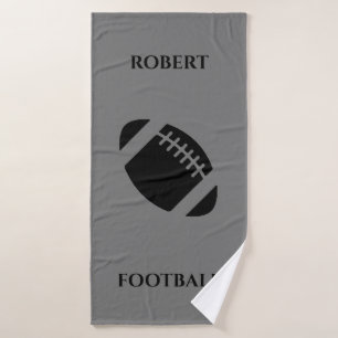 Football bath towel, personalised name. bath towel