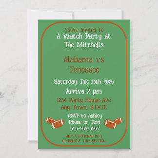 Football Big Game Watch Party  Invitation