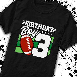 Football Birthday 3 Year Old Boy 3rd Birthday T-Shirt