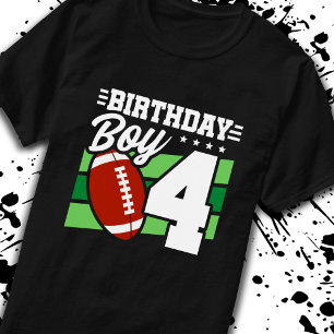 Football Birthday 4 Year Old Boy 4th Birthday T-Shirt