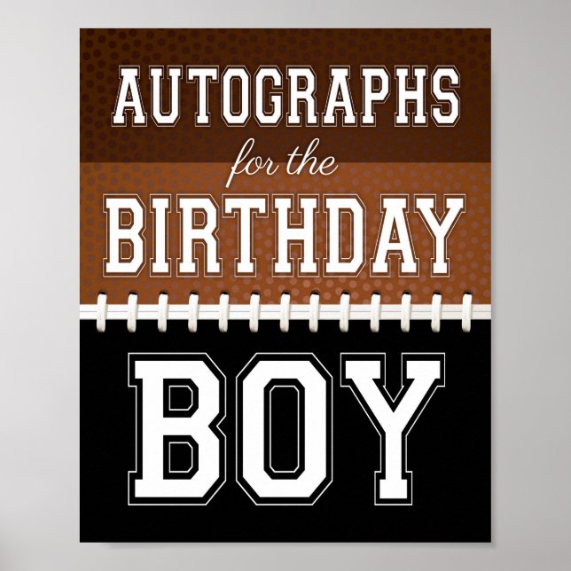 Football BIRTHDAY AUTOGRAPHS Sign Print (Front)