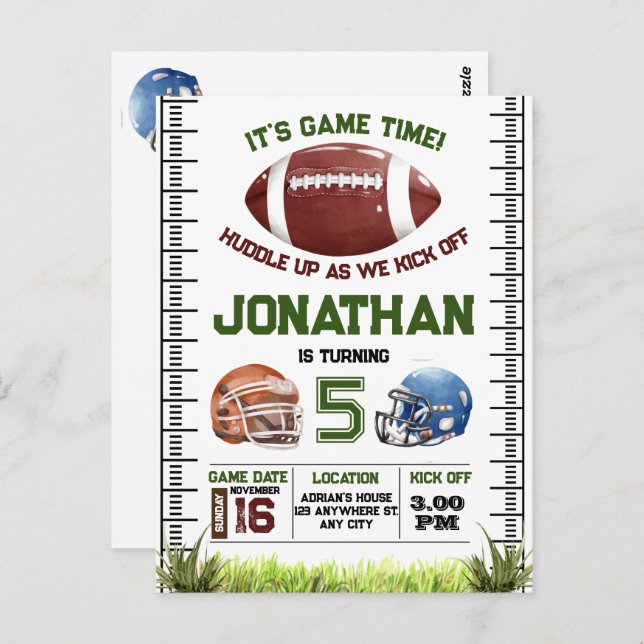 Football Birthday boy  Postcard (Front/Back)