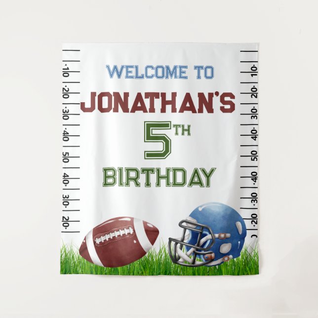 Football Birthday boy  Tapestry (Front)