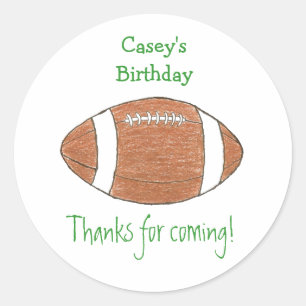 Football birthday favour label