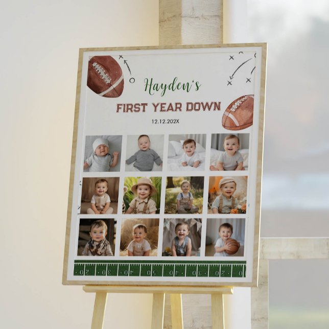 Football Birthday First Year Photo Milestone Sign (Creator Uploaded)