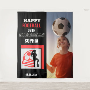 Football Birthday, Football Girl Player Backdrops Tapestry