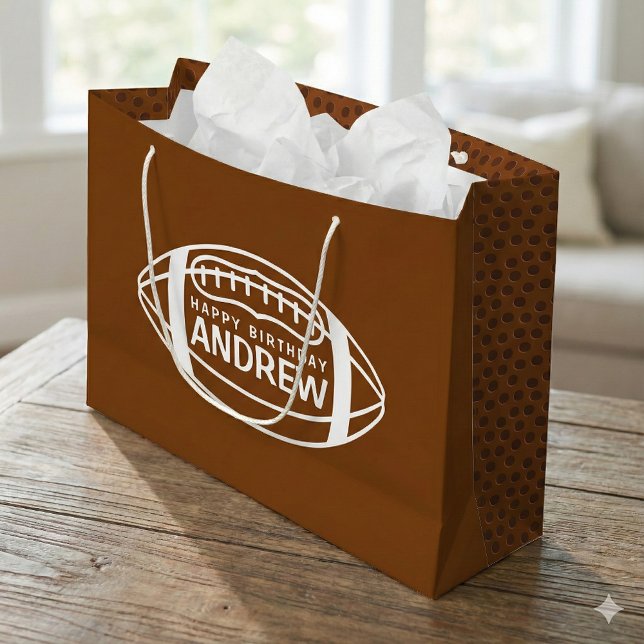 Football Birthday Gift Bag (This football personalized birthday gift bag would make a great gift for the football player! )