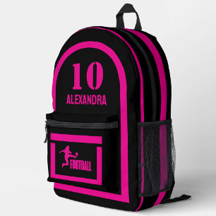 Football Birthday Gift, Football Player Girl,  Acc Printed Backpack