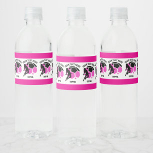 Football Birthday Gift, Football Women Girl Player Water Bottle Label